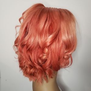 Custom colored pink wig